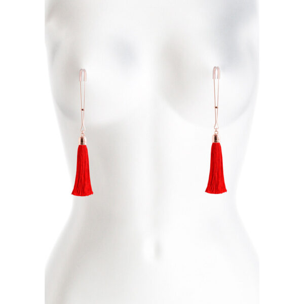 Bound Nipple Clamps Red Tassel - XToys UK