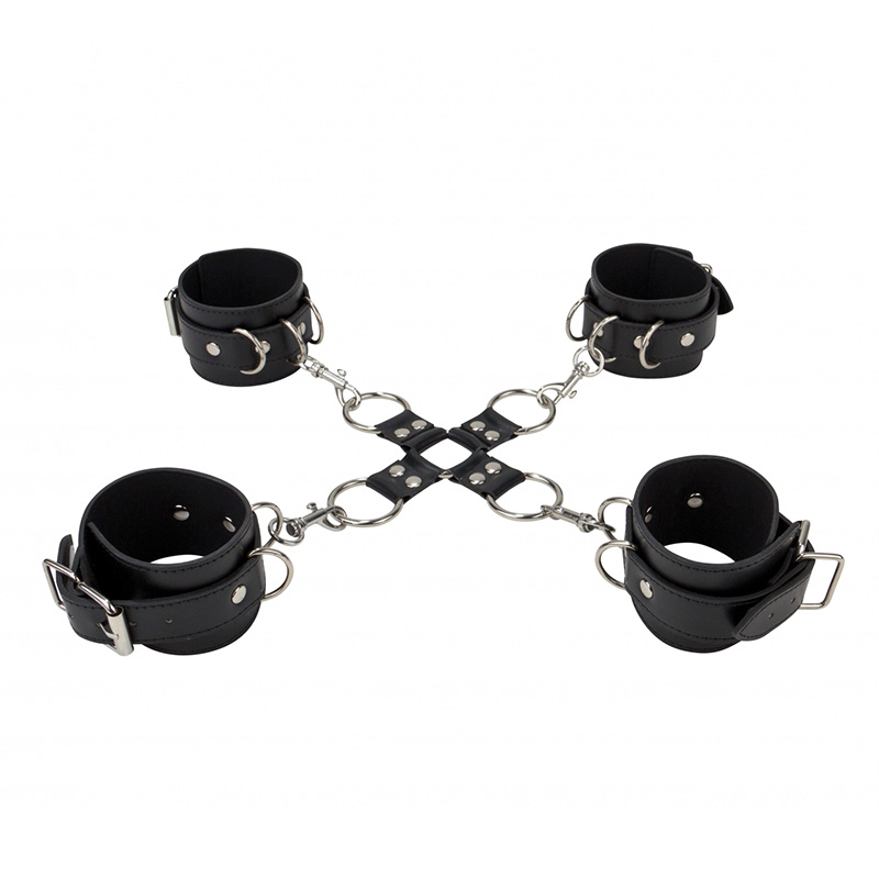 Shots Ouch Leather Hand And Leg Cuffs - XToys UK