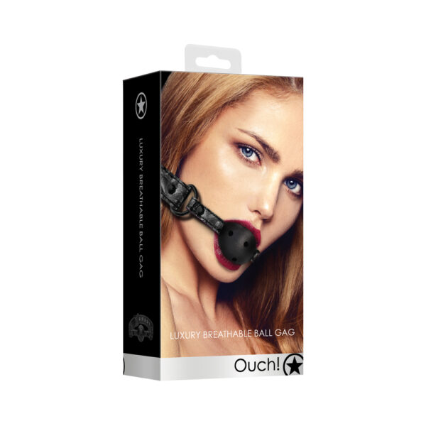 Ouch Breathable Luxury Black Ball Gag - XToys UK