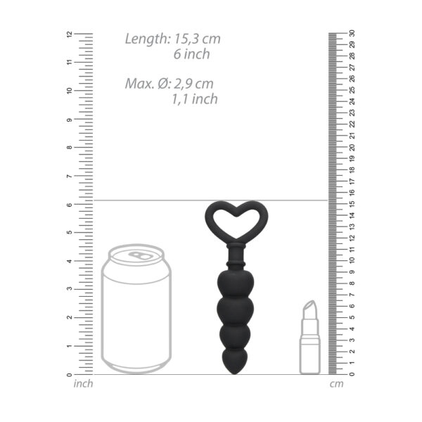 Ouch Silicone Anal Love Beads Black - XToys UK