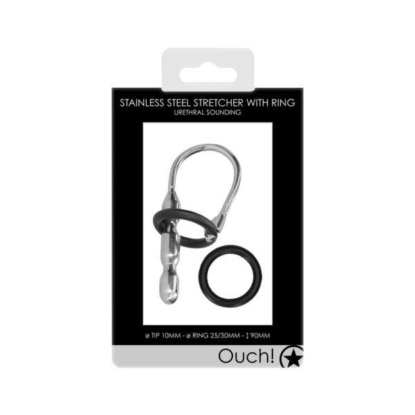 Ouch Urethral Sounding Stainless Steel Stretcher With Ring - XToys UK