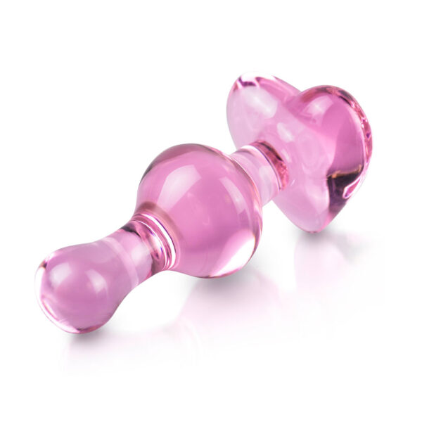 Icicles No.75 Pink Heart Glass Butt Plug - XToys UK