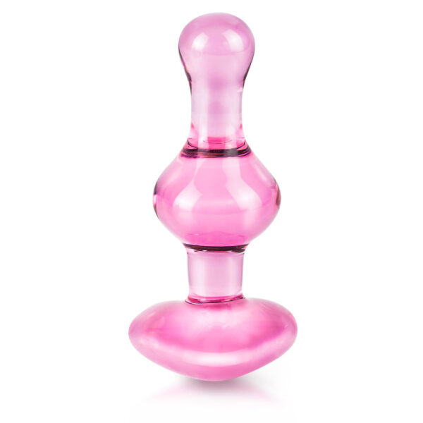 Icicles No.75 Pink Heart Glass Butt Plug - XToys UK