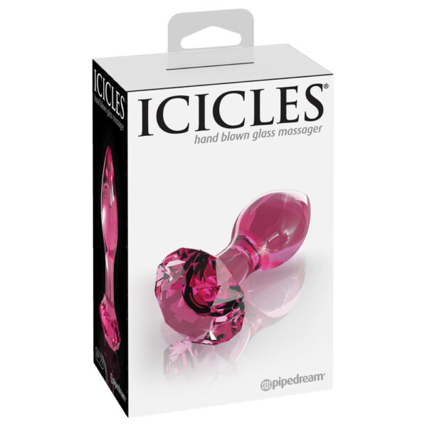 Icicles No.79 Pink Crystal Glass Butt Plug - XToys UK