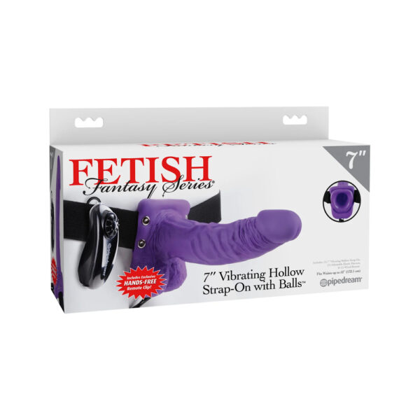 Fetish Fantasy Series 7 Inch Vibrating Hollow Strap On Purple - XToys UK