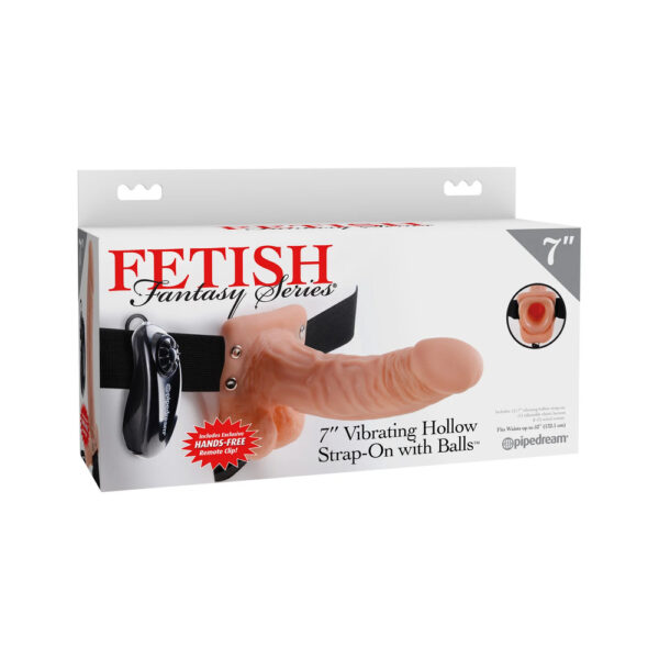 Fetish Fantasy Series 7 Inch Vibrating Hollow Strap On Flesh - XToys UK