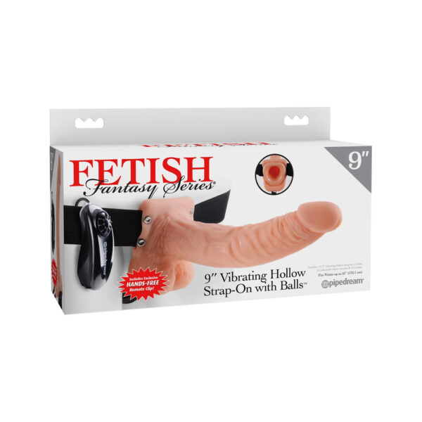 Fetish Fantasy Series 9 Inch Vibrating Hollow Strap On Flesh - XToys UK