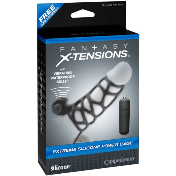 Fantasy Xtensions Silicone Extreme Power Vibrating Cock Cage - XToys UK