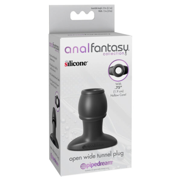 Anal Fantasy Open Wide Black Tunnel Plug - XToys UK