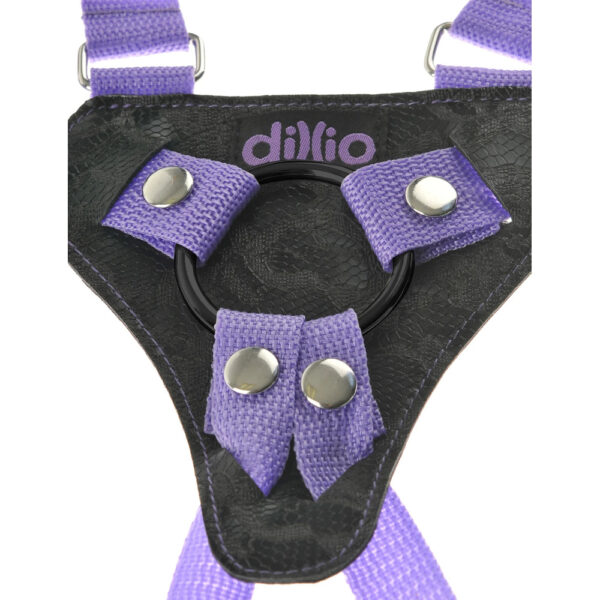 Dillio Strap On Suspender Harness With Silicone 7 Inch Purple Do - XToys UK