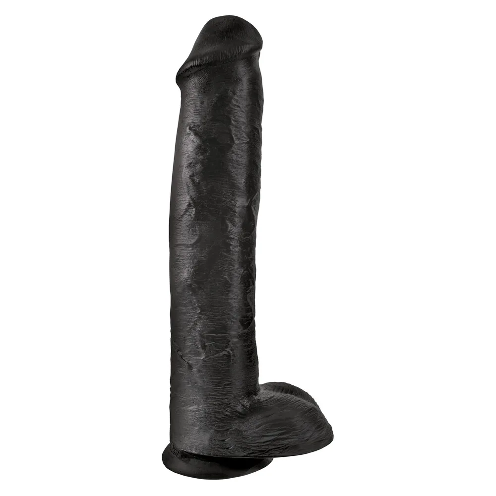 King Cock 15 Inch Cock with Balls Black - XToys UK