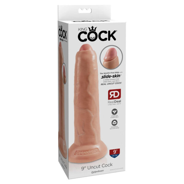 King Cock 9 Inch Flesh Uncut Cock Dildo - XToys UK