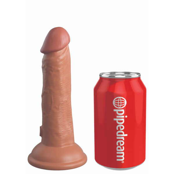 King Cock Elite 6 Inch Dual Density Vibrating Cock Flesh Brown - XToys UK