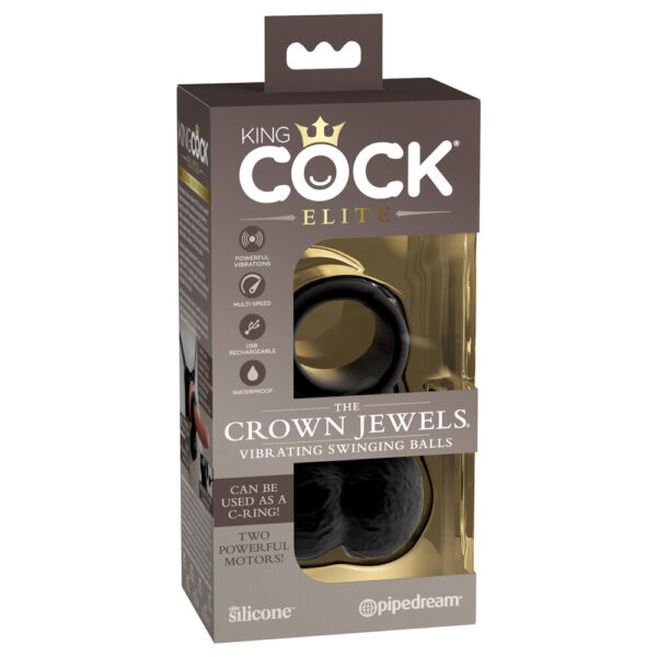 King Cock The Crown Jewels Weighted Swinging Vibrating Balls - XToys UK