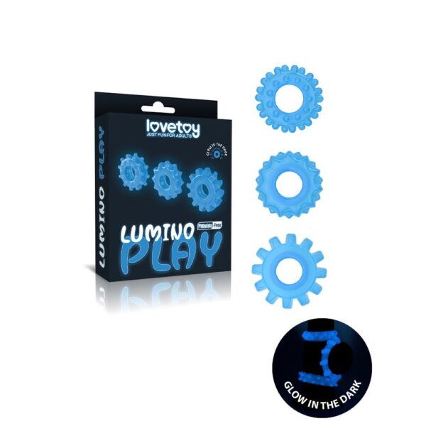 Lovetoy Glow In The Dark Lumino Play Cock Rings X3 - XToys UK