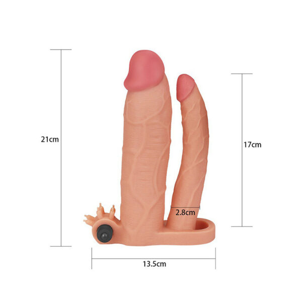 Lovetoy 3 Inch Vibrating Double Extender Flesh Pink - XToys UK