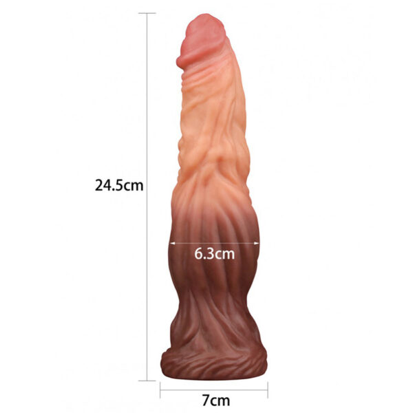 Lovetoy 9.5 Inch Dual Layered Silicone Cock Flesh Brown - XToys UK