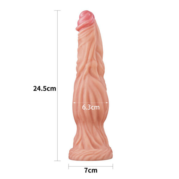 Lovetoy 9.5 Inch Dual Layered Silicone Cock Flesh Pink - XToys UK