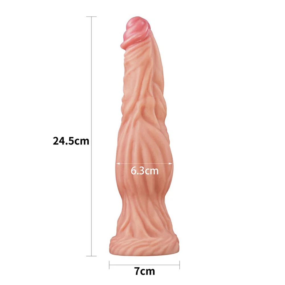 Lovetoy 9.5 Inch Dual Layered Silicone Cock Flesh Pink - XToys UK