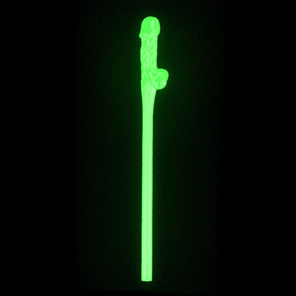 Lovetoy Pack Of 9 Willy Straws Glow In The Dark - XToys UK