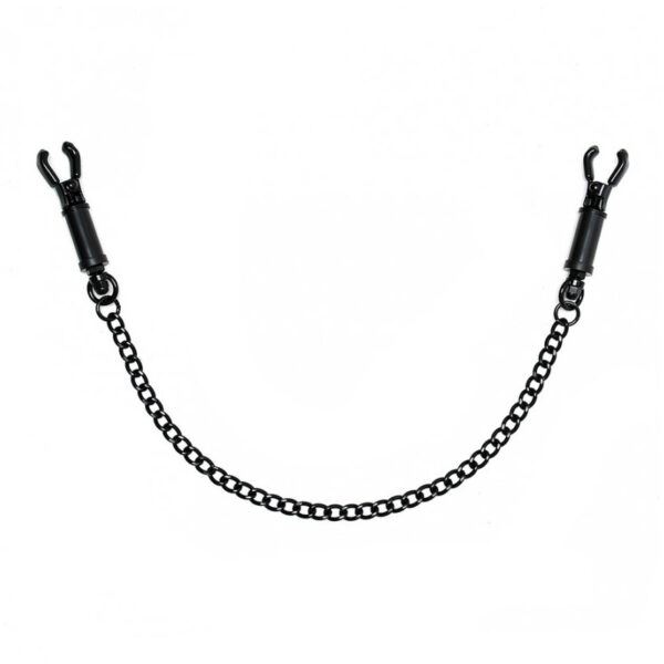 Black Metal Adjustable Nipple Clamps With Chain - XToys UK