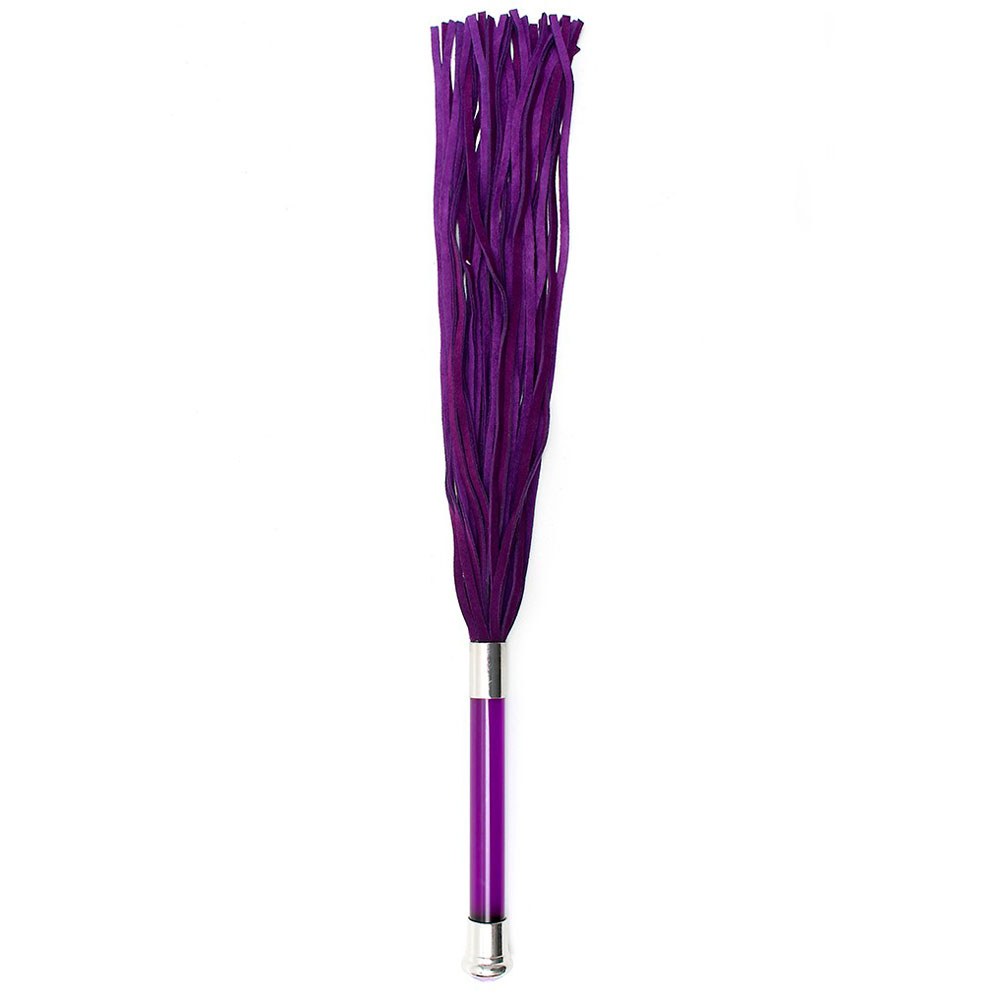 Purple Suede Flogger With Glass Handle And Crystal - XToys UK