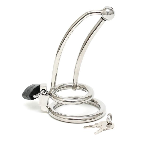 Chastity Penis Lock Curved With Urethral Tube - XToys UK