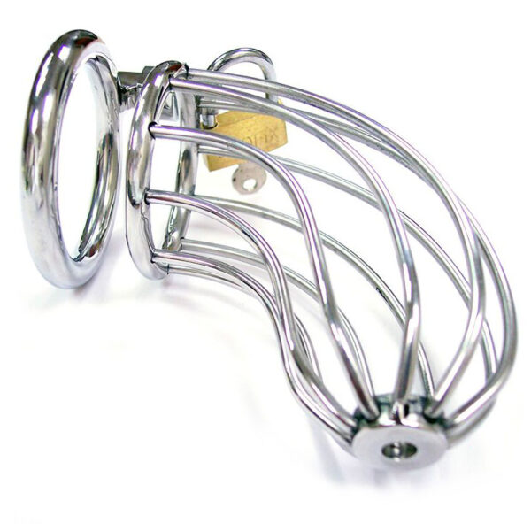 Rouge Stainless Steel Chasity Cock Cage With Padlock - XToys UK