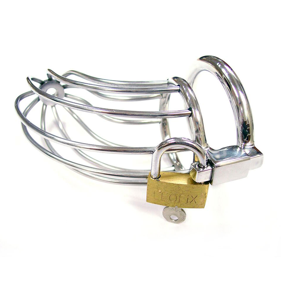 Rouge Stainless Steel Chasity Cock Cage With Padlock - XToys UK