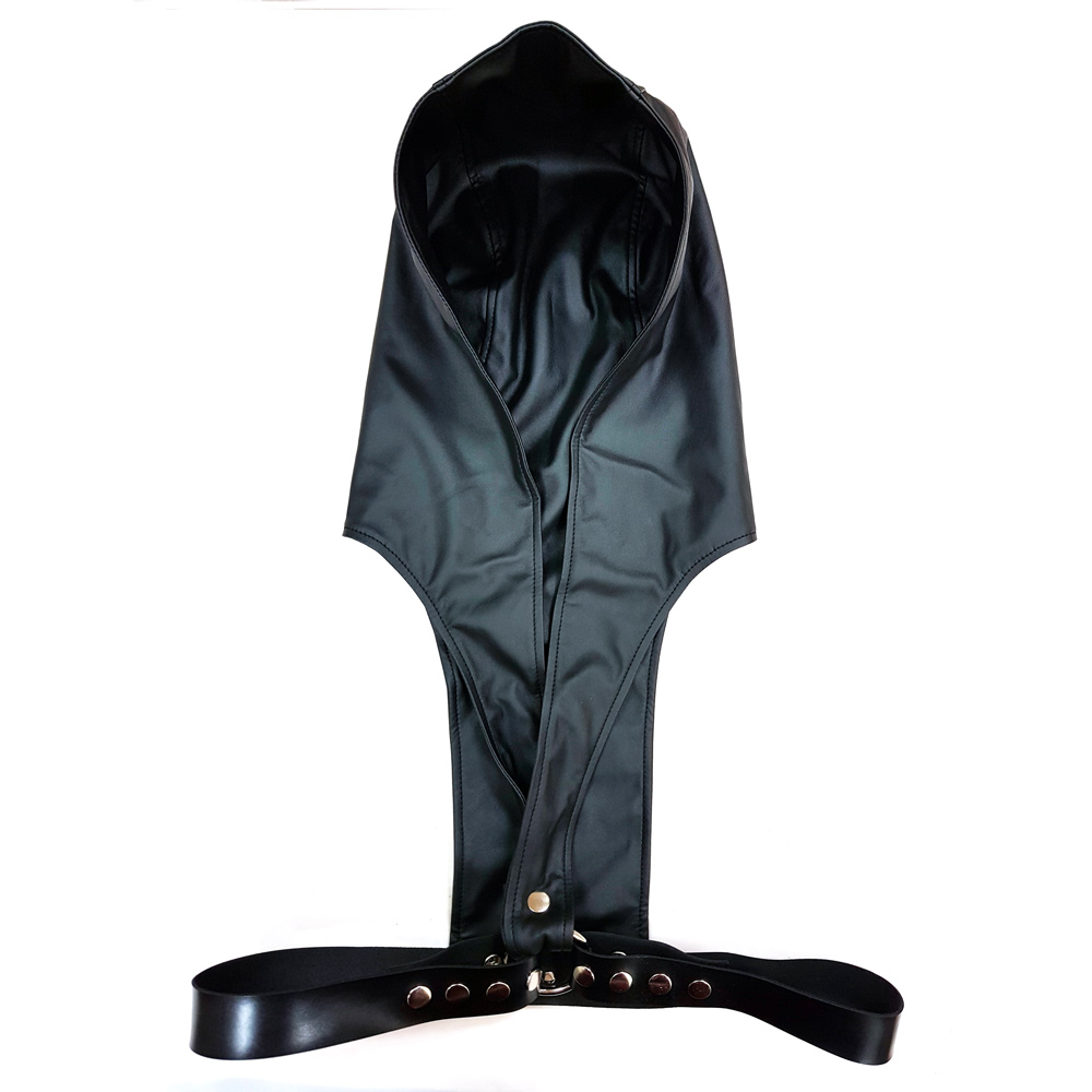 Rouge Leather Harness with Faux Leather Hoodie - XToys UK