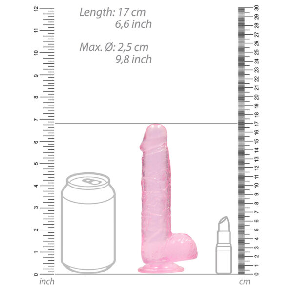 RealRock 6 Inch Pink Realistic Crystal Clear Dildo - XToys UK