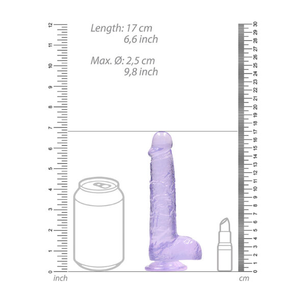 RealRock 6 Inch Purple Realistic Crystal Clear Dildo - XToys UK