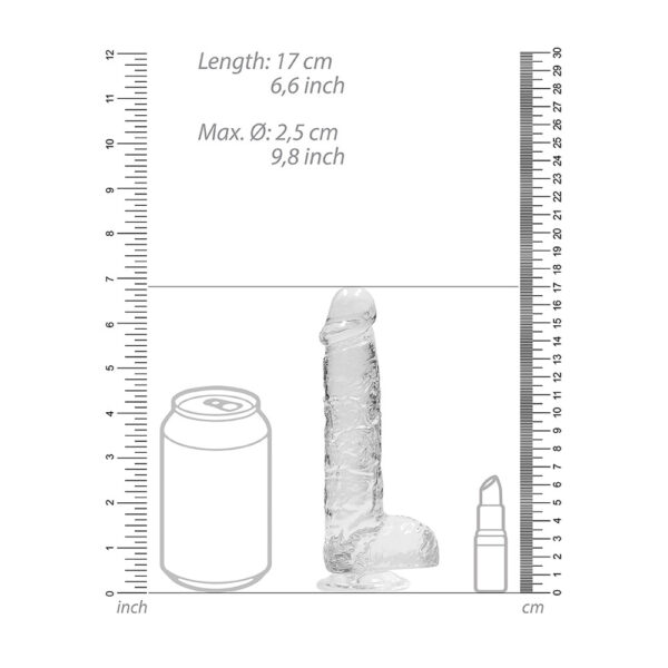 RealRock 6 Inch Transparent Realistic Crystal Clear Dildo - XToys UK