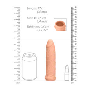 Realrock 6 Inch Penis Sleeve Flesh Pink - XToys UK