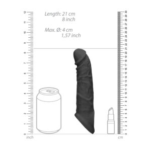 RealRock 8 Inch Penis Sleeve Black - XToys UK