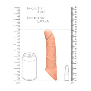 RealRock 8 Inch Penis Sleeve Flesh Pink - XToys UK