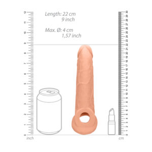 RealRock 9 Inch Penis Sleeve Flesh Pink - XToys UK