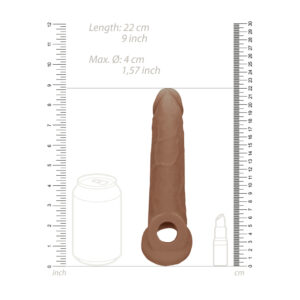 RealRock 9 Inch Penis Sleeve Flesh Tan - XToys UK