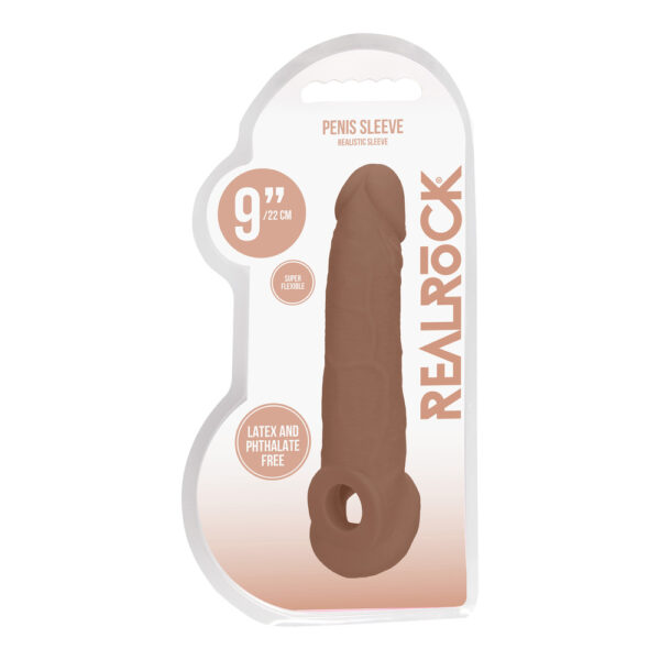 RealRock 9 Inch Penis Sleeve Flesh Tan - XToys UK