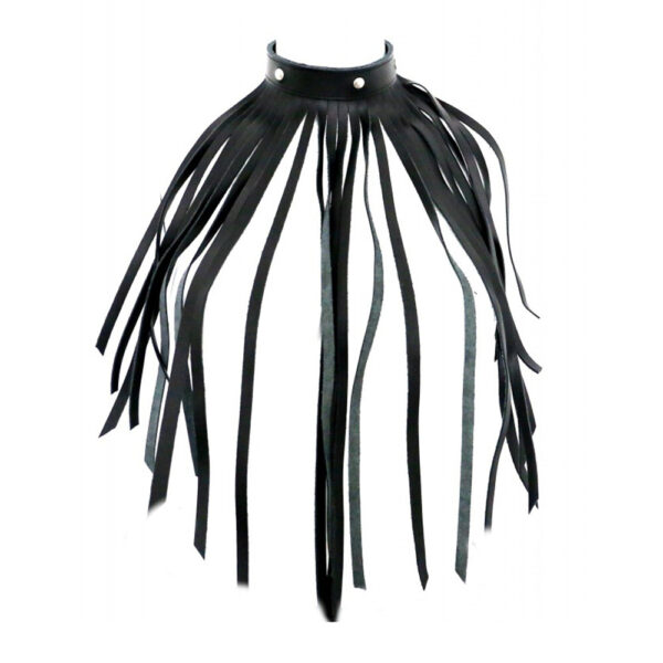 The Red Leather Fringe Necklace Collar - XToys UK