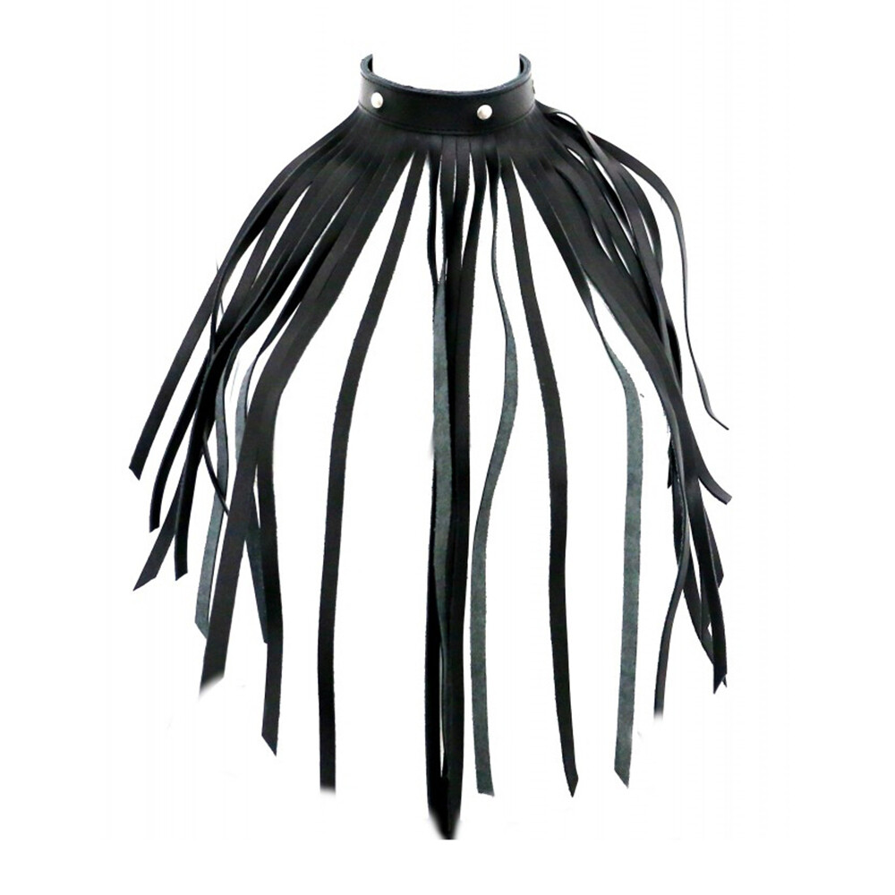 The Red Leather Fringe Necklace Collar - XToys UK