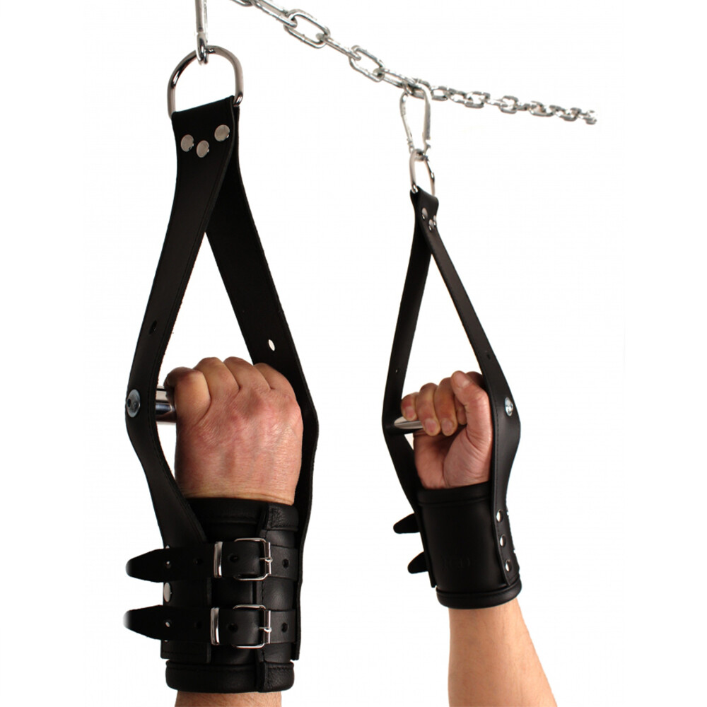 The Red Deluxe Leather Suspension Handcuffs - XToys UK