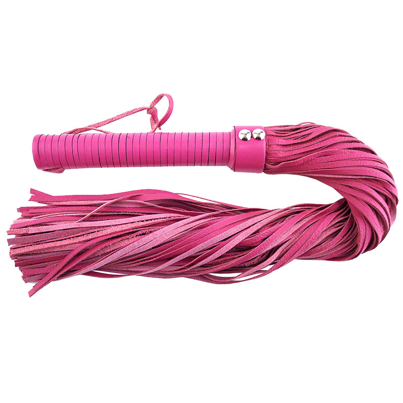 Rouge Garments Large Pink Leather Flogger - XToys UK