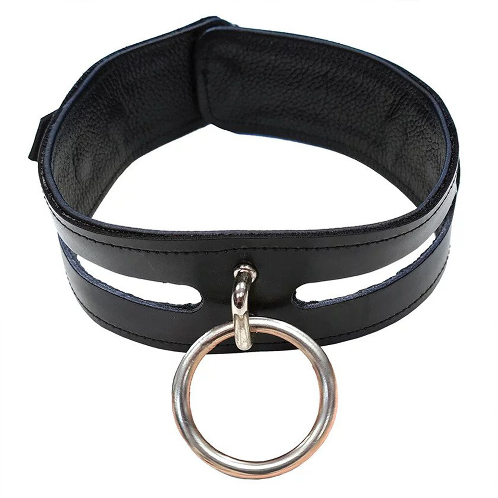 Rouge Garments Leather Fashion Bondage Collar Black - XToys UK