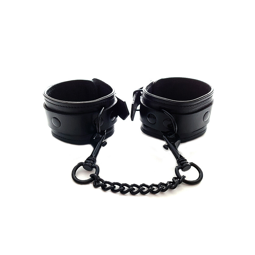 Rouge Garments Plain Black Wrist Cuffs - XToys UK