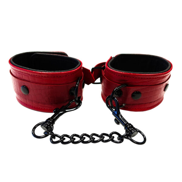 Rouge Garments Leather Croc Print Wrist Cuffs - XToys UK