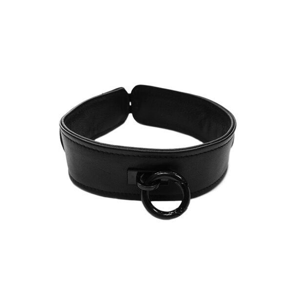 Rouge Garments Plain Black Leather Collar - XToys UK