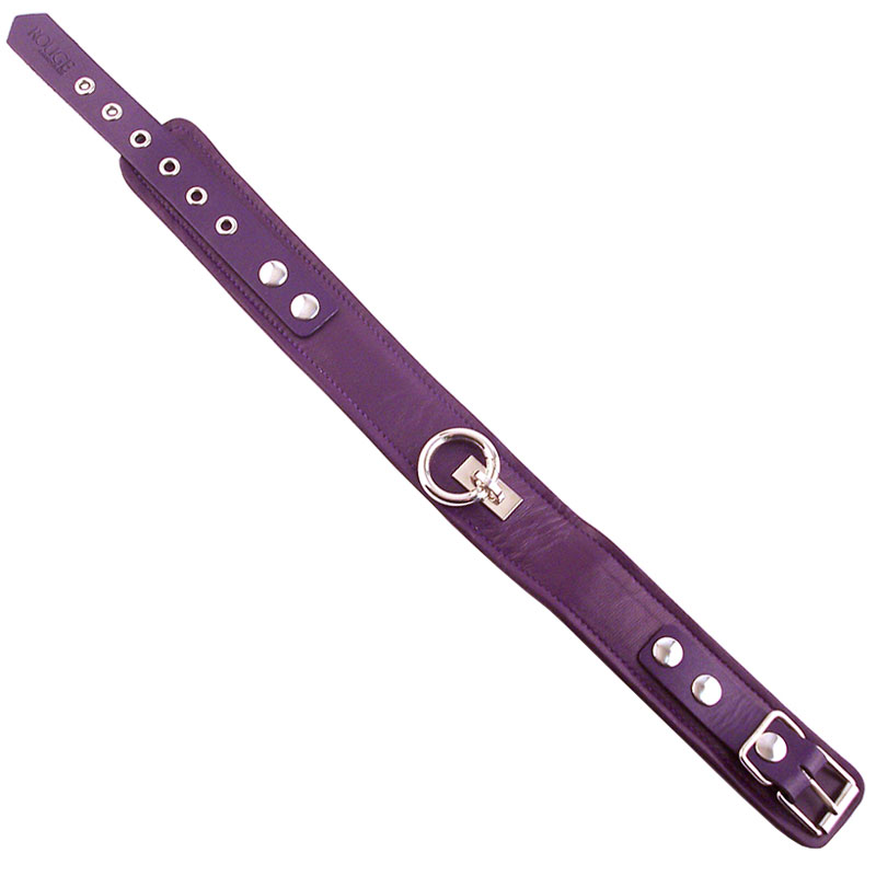 Rouge Garments Plain Purple Leather Collar - XToys UK