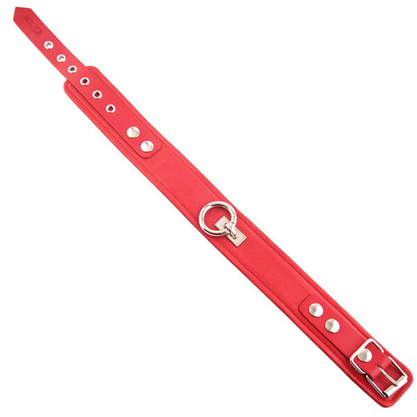 Rouge Garments Plain Red Leather Collar - XToys UK