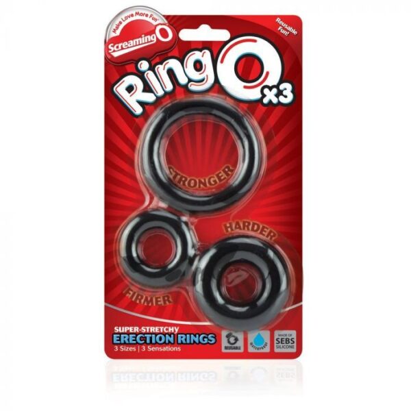 Screaming O RingO x3 Cock Rings Black - XToys UK